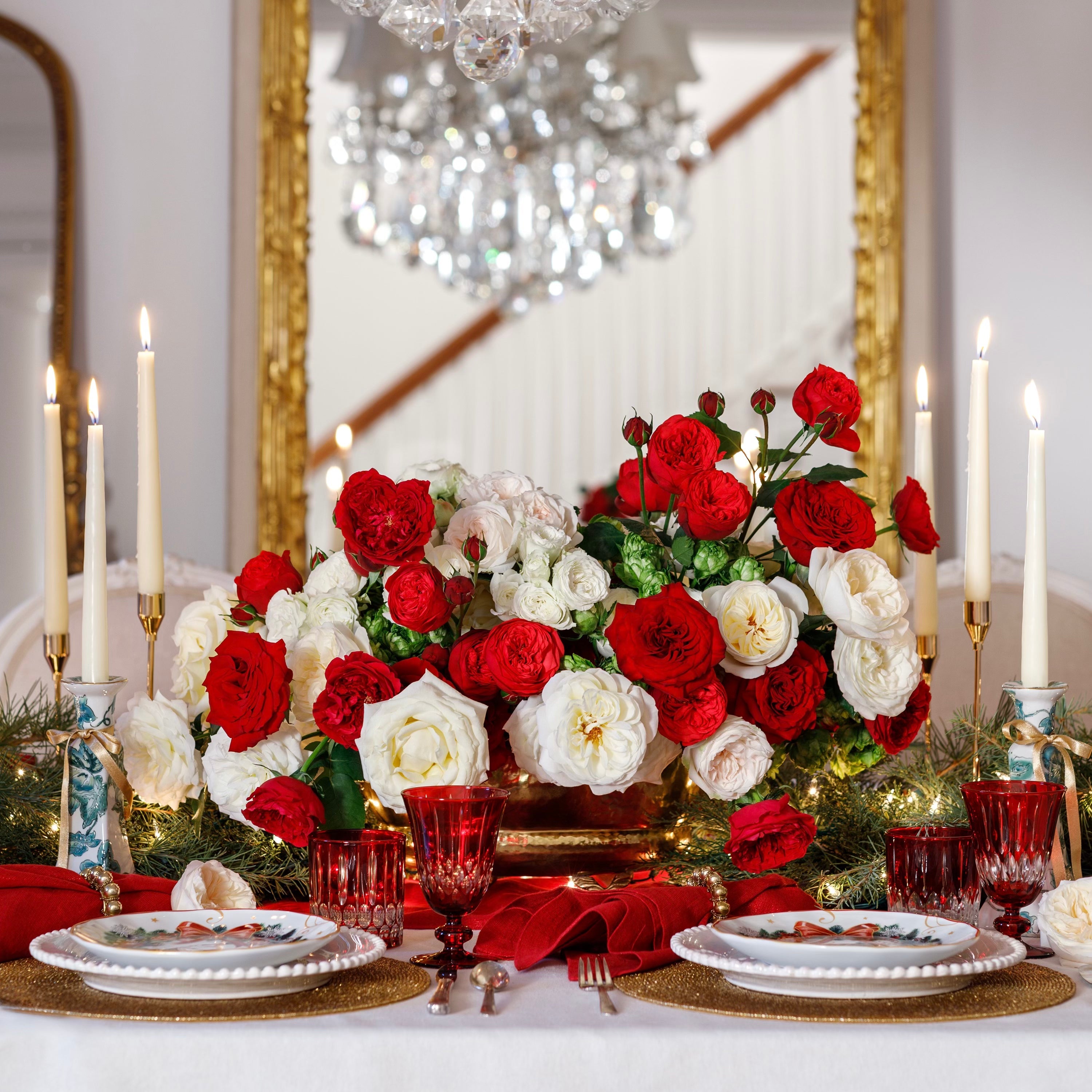 Scarlet and Snow Holiday Bouquet