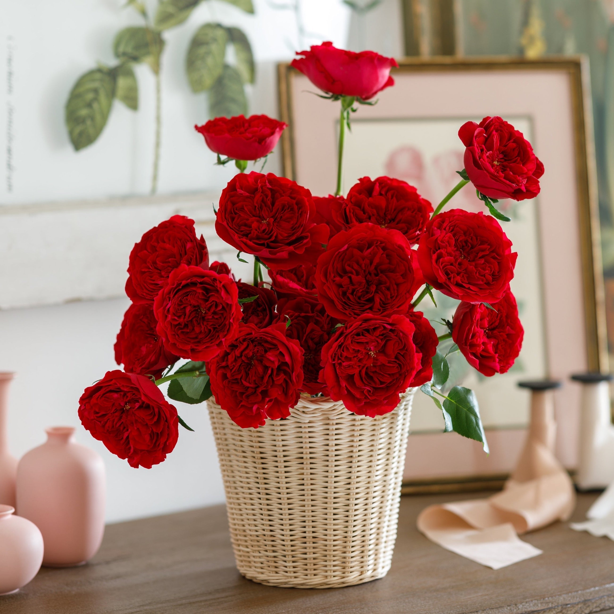 Tess Bouquet | Red David Austin Rose Bouquet | Grace Rose Farm