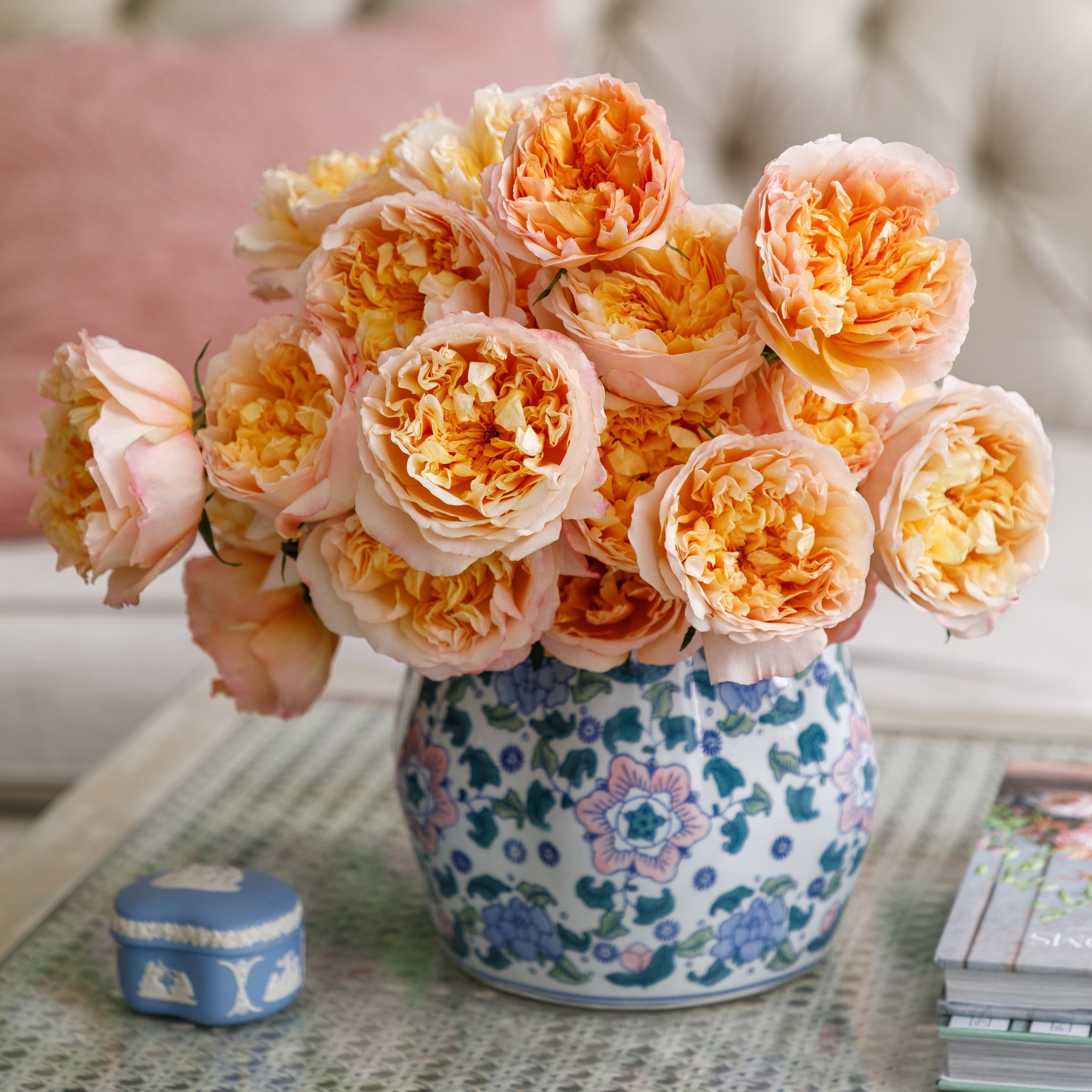 Edith Bouquet | Apricot Garden Rose Bouquet | Grace Rose Farm