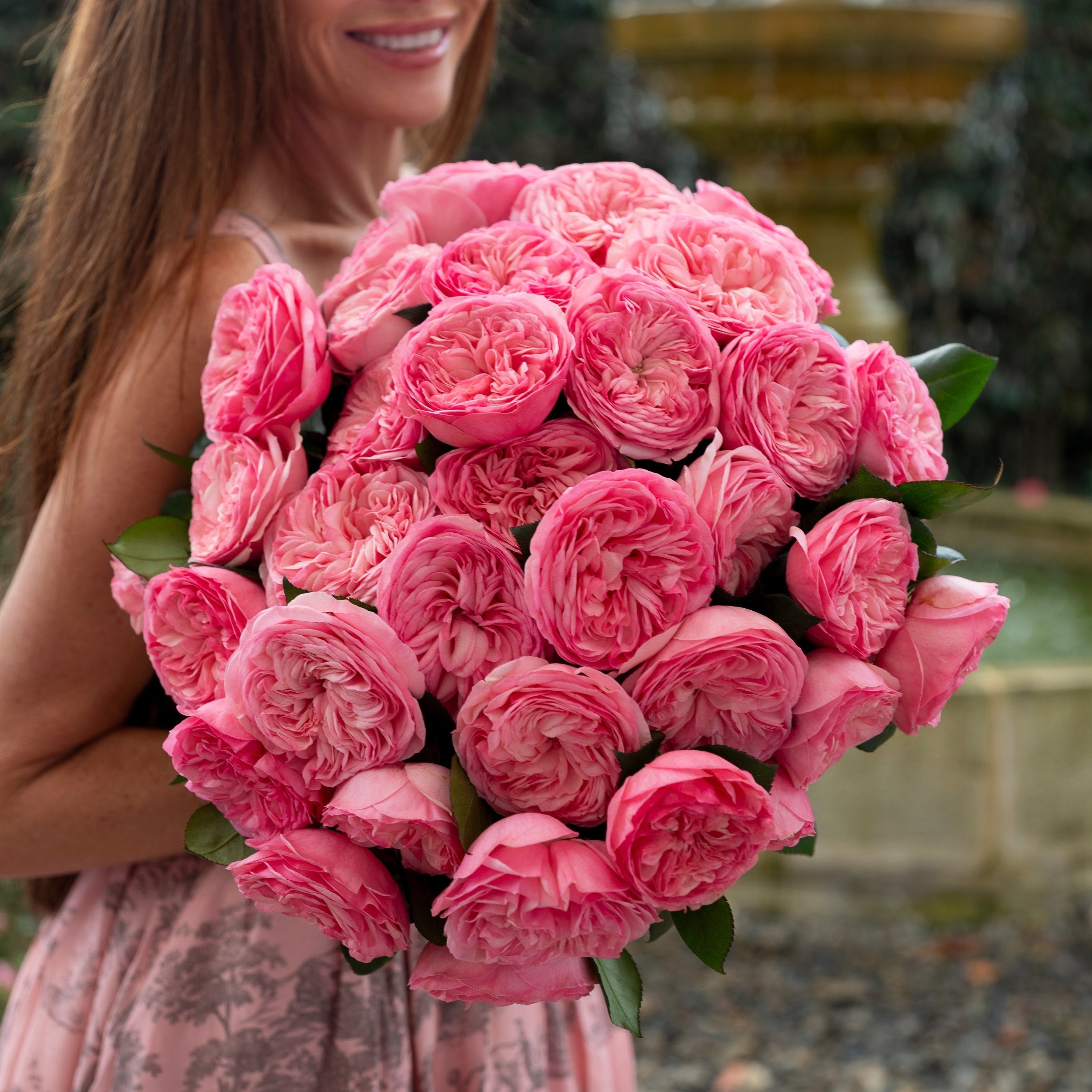 chieart 『Maria Rose』 Maria Theresa Bouquet | Pink Garden Rose Bouquet | Grace Rose Farm