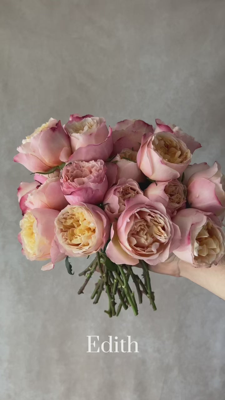 Edith Bouquet | Apricot Garden Rose Bouquet | Grace Rose Farm