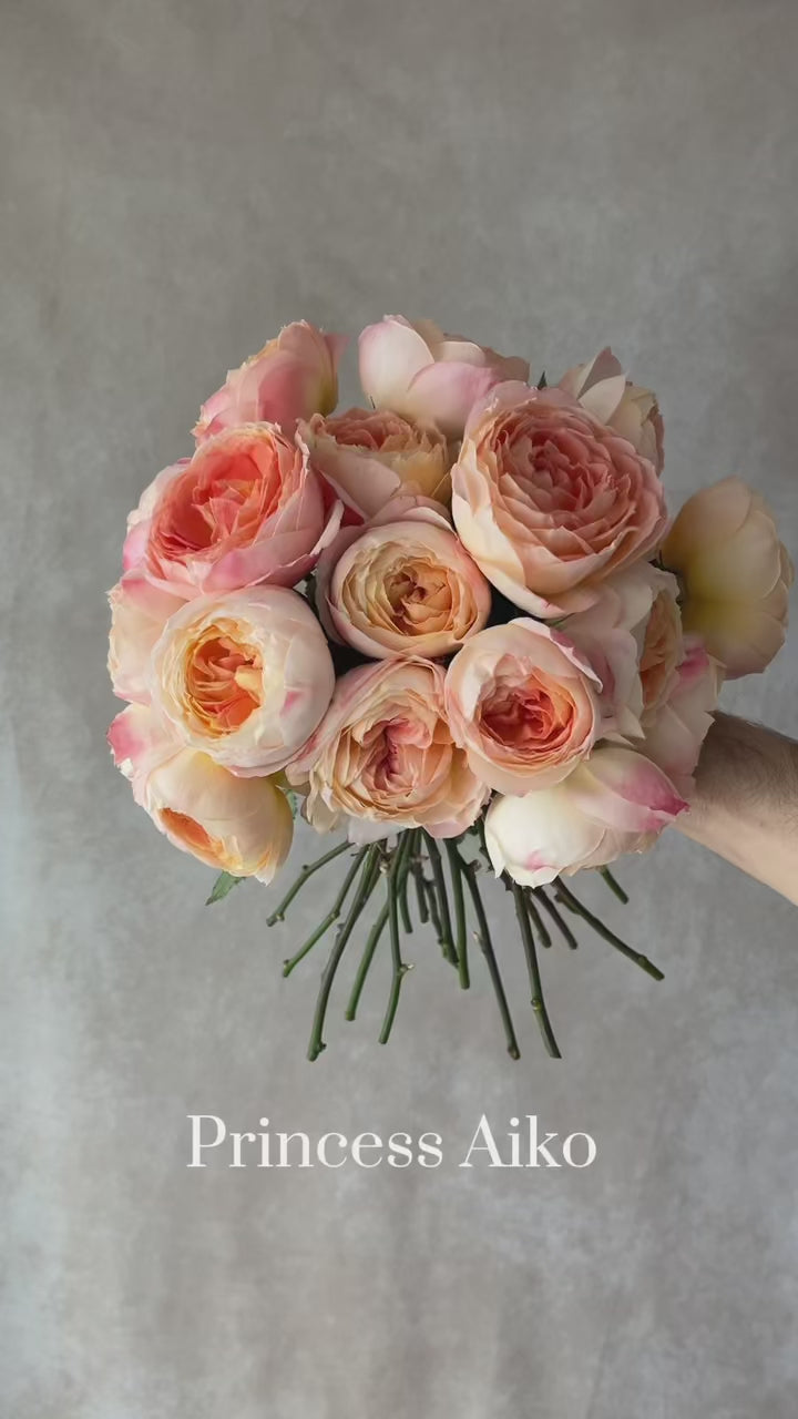Princess Aiko Bouquet | Pink Garden Rose Bouquet | Grace Rose Farm