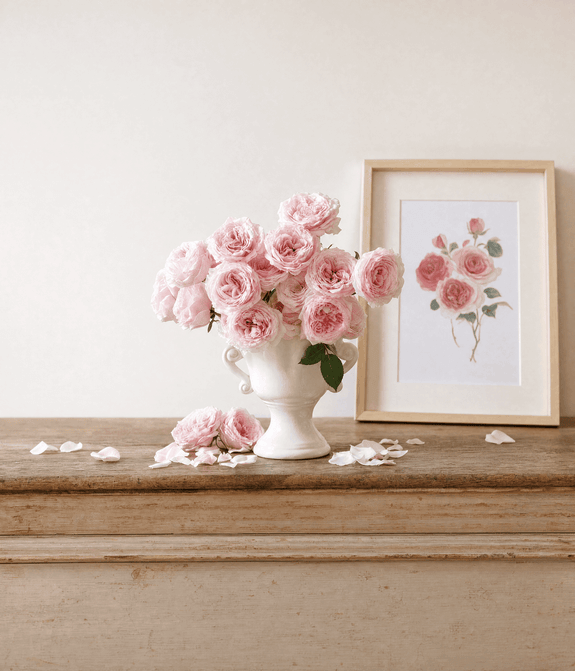 A bouquet of cut garden roses